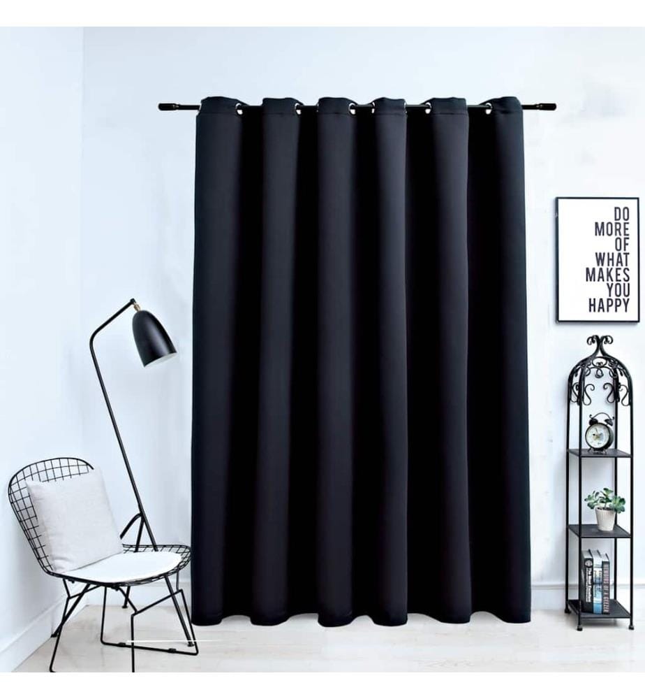 Verdunkelungsvorhang mit Metallösen Schwarz 290 x 245 cm