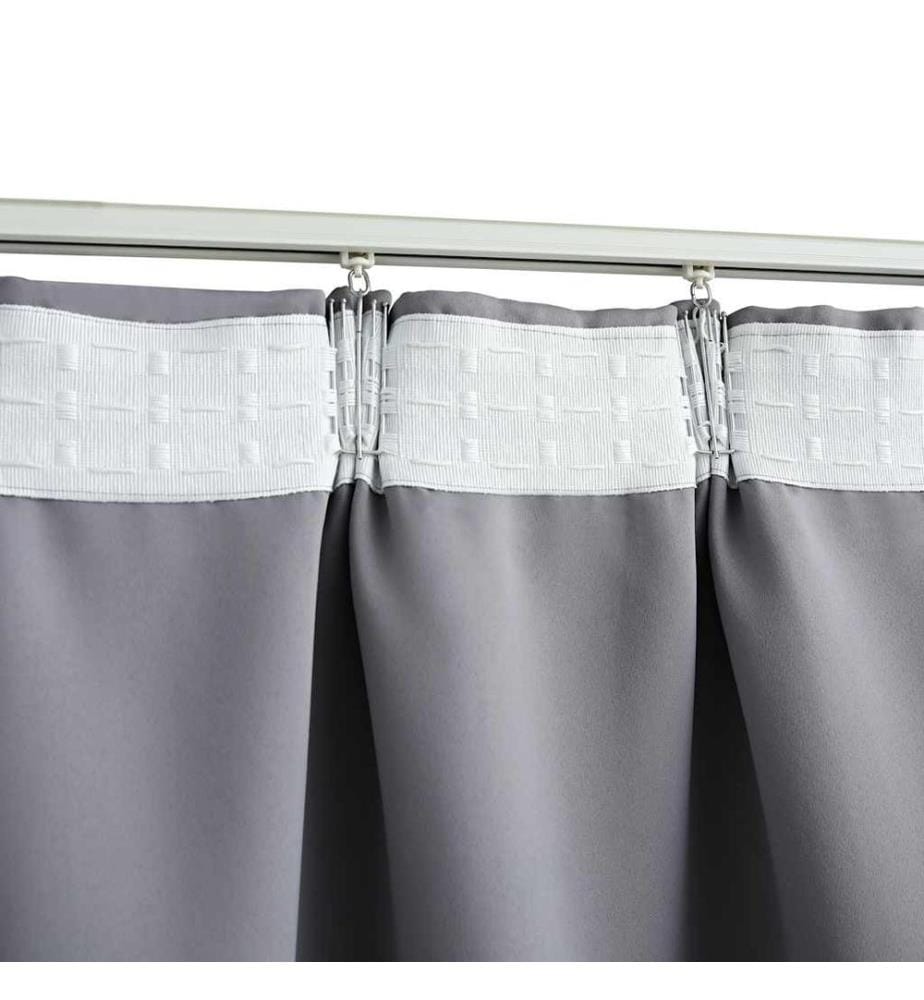 Rideaux occultants avec crochets 2 pcs Gris 140x225 cm