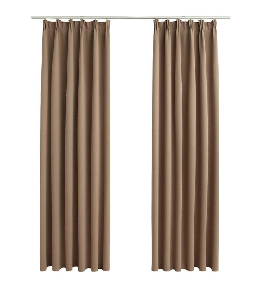 Verdunkelungsvorhänge mit Haken 2 Stk. Taupe 140x245cm