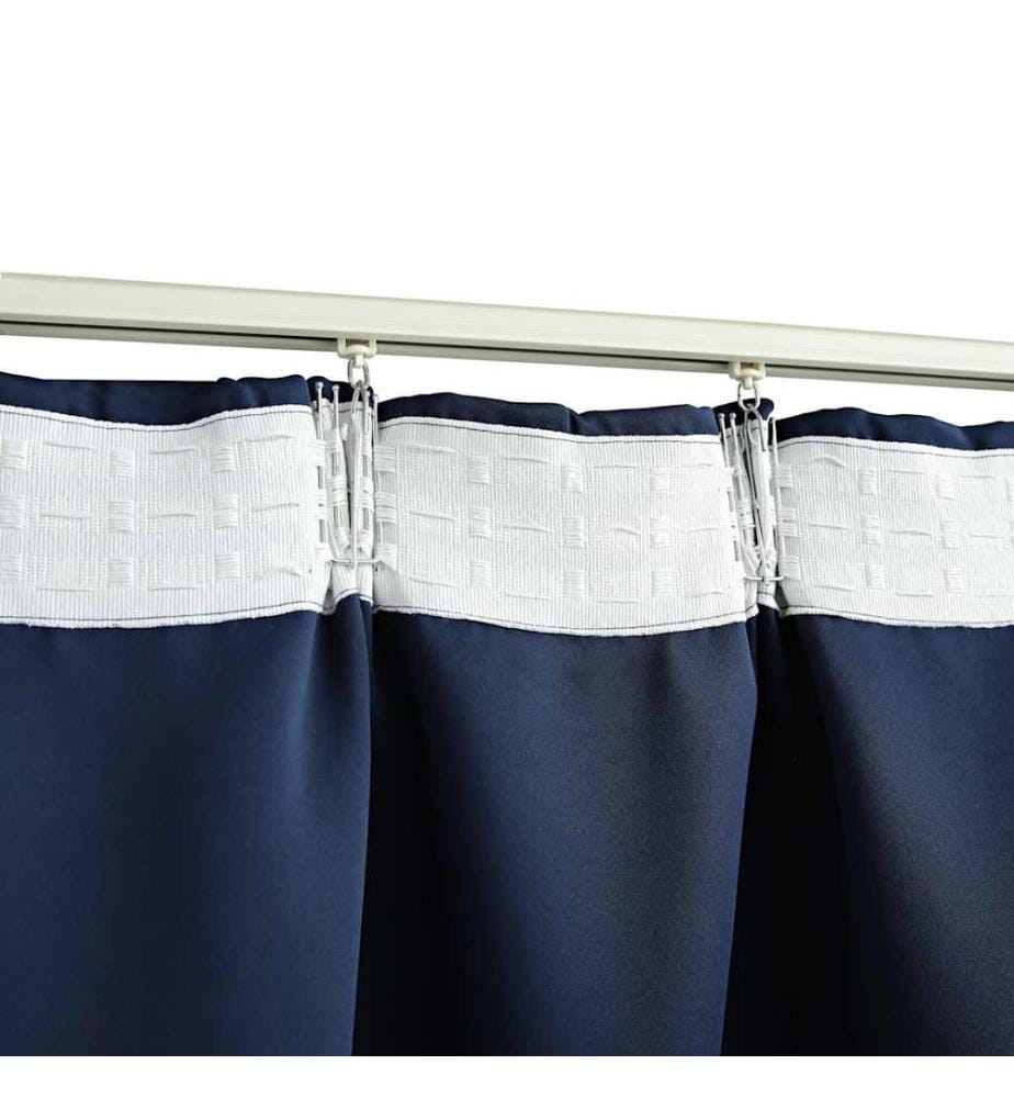 Rideaux occultants avec crochets 2 pcs Bleu 140x175 cm