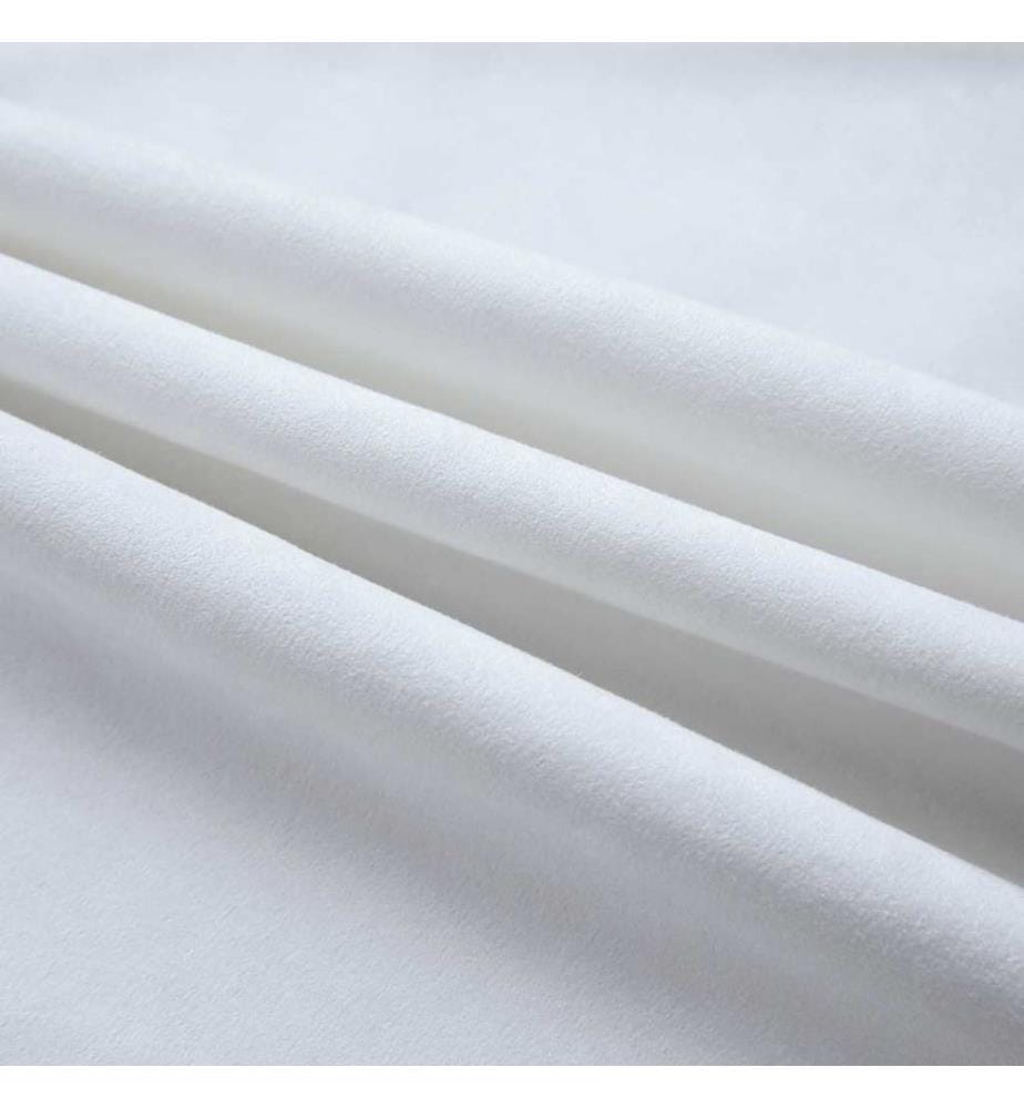 Rideau occultant et anneaux en métal 2pcs Blanc cassé 140x225cm