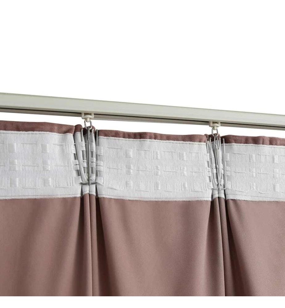 Rideau occultant et crochet 2pcs Velours Rose antique 140x175cm