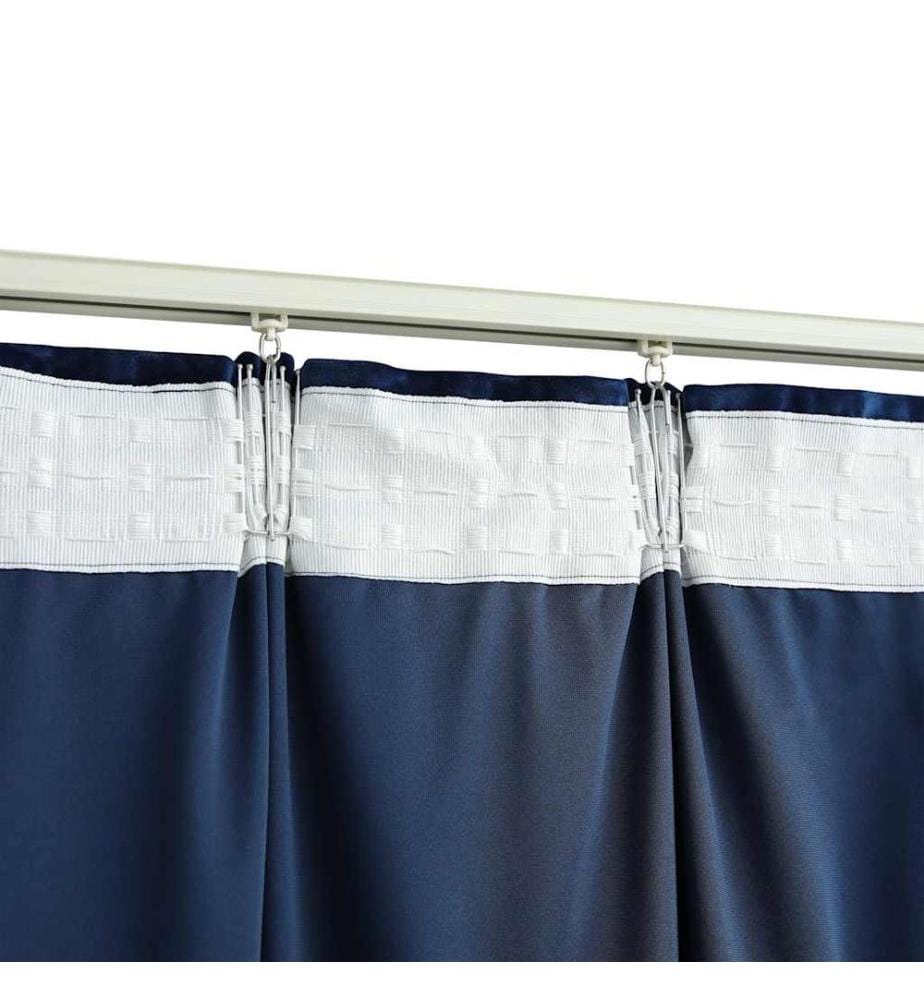 Verdunkelungsvorhang mit Haken Samt Dunkelblau 290 x 245 cm