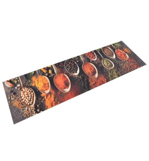 Küchenteppich Waschbar Löffel & Gewürze 45x150 cm Samt