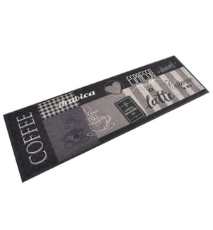 Küchenteppich Waschbar Coffee Schwarz 60x180 cm Samt