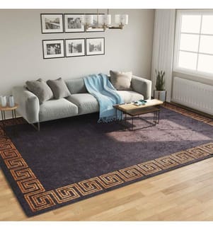 Tapis lavable noir et doré 400x300 cm antidérapant