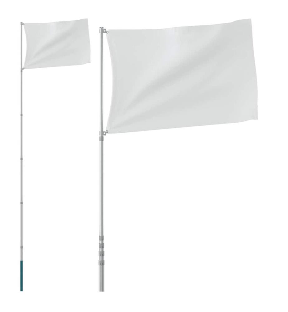Mât de drapeau télescopique Argenté 5,5 m Aluminium