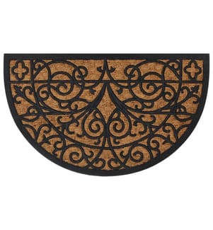 Fussmatte Halbrund 45x75 cm Gummi und Kokosfaser