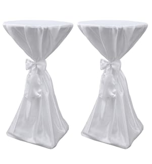 2 x Tischhusse Stehtischhusse weiss 60 cm