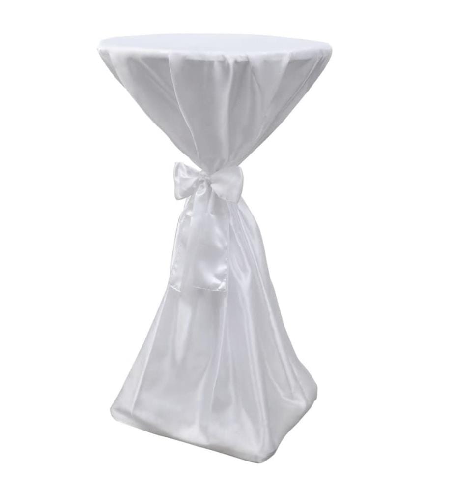 2 x Tischhusse Stehtischhusse weiss 60 cm
