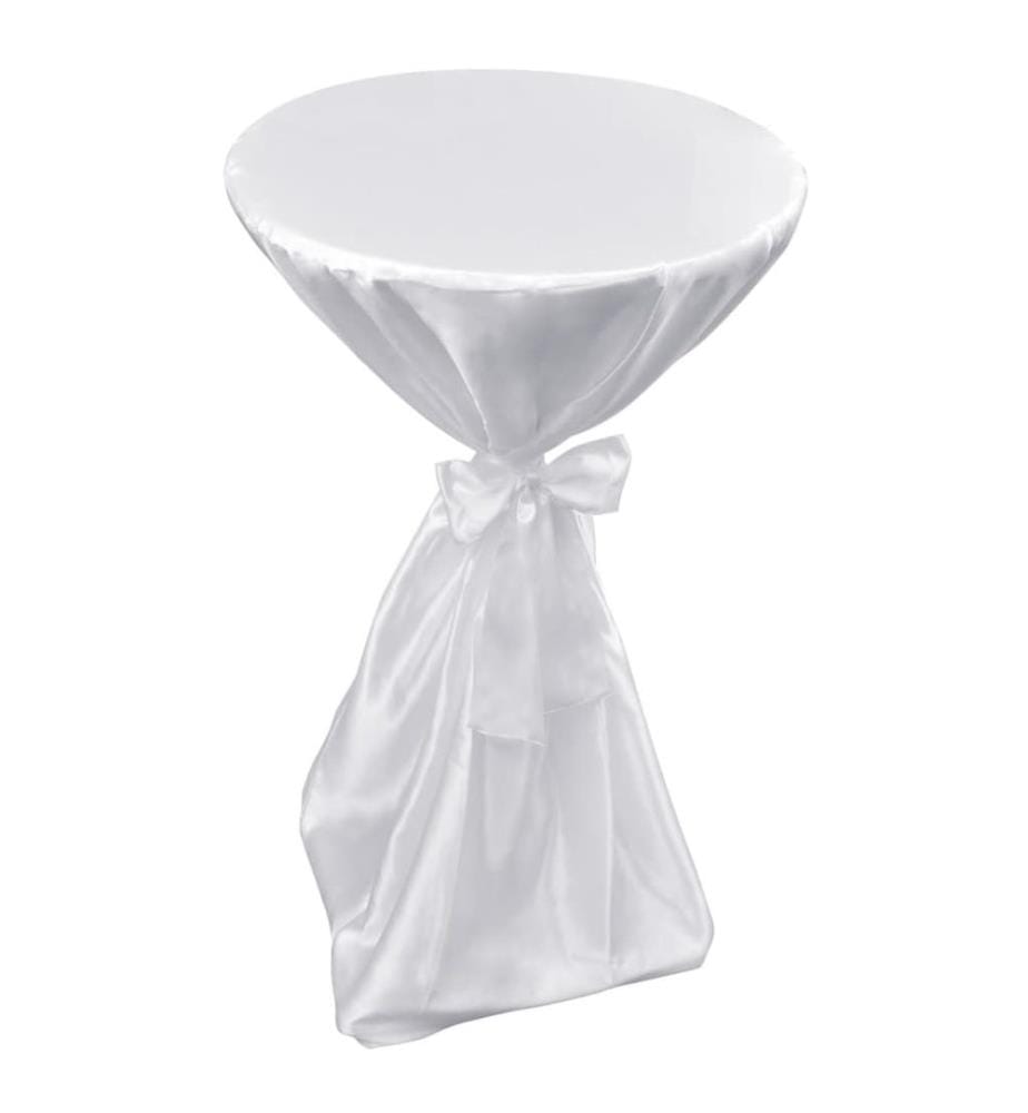 2 x Tischhusse Stehtischhusse weiss 60 cm