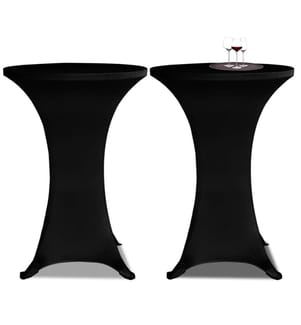 2 x Tischhusse für Stehtisch Stretchhusse Ø60 cm schwarz