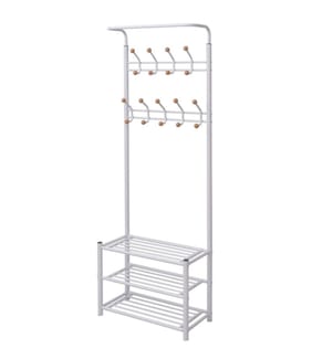 Garderobe mit Schuhablage 68×32×182,5 cm Weiss