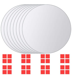 8-tlg. Spiegelfliesen-Set Rund Glas
