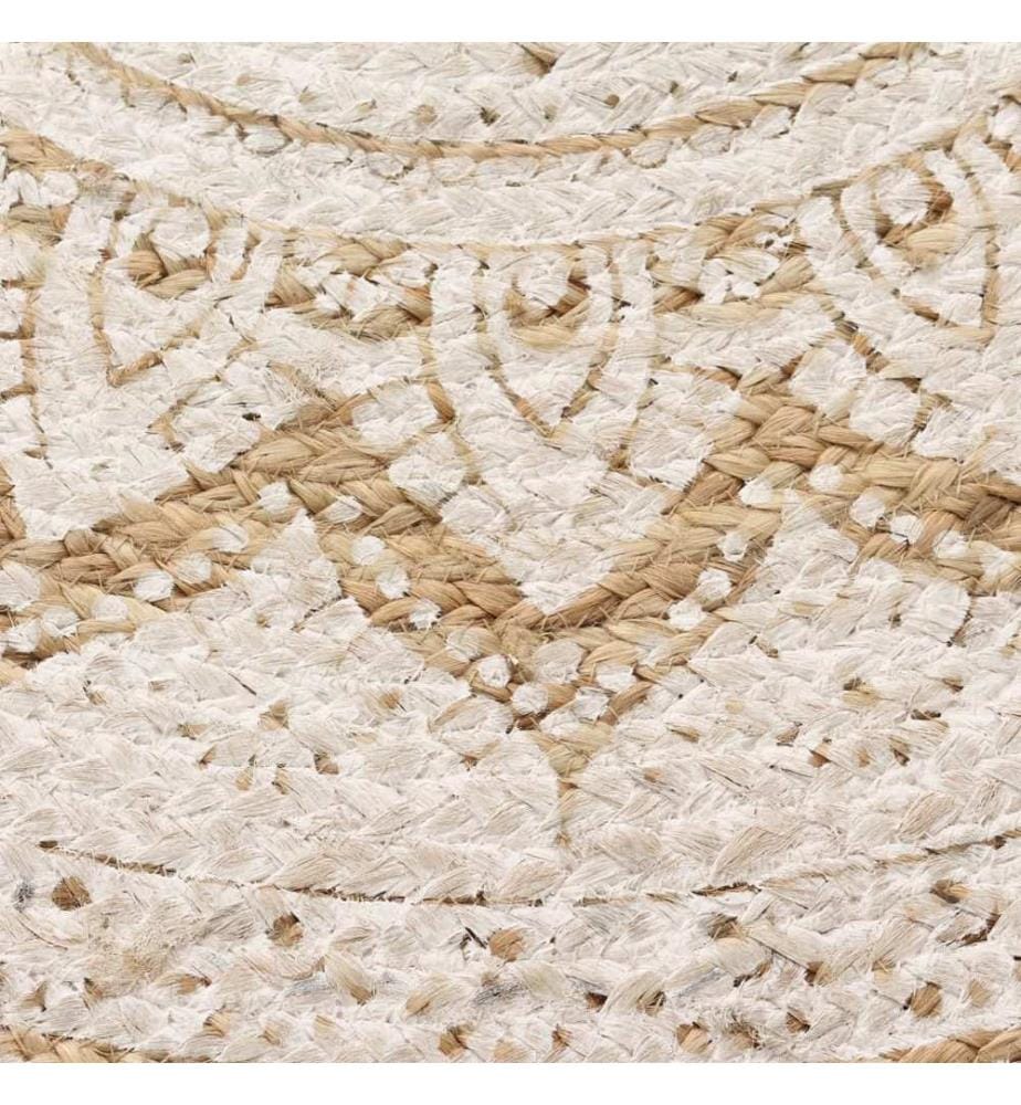 Teppich Jute Geflochten Bedruckt 150 cm Rund