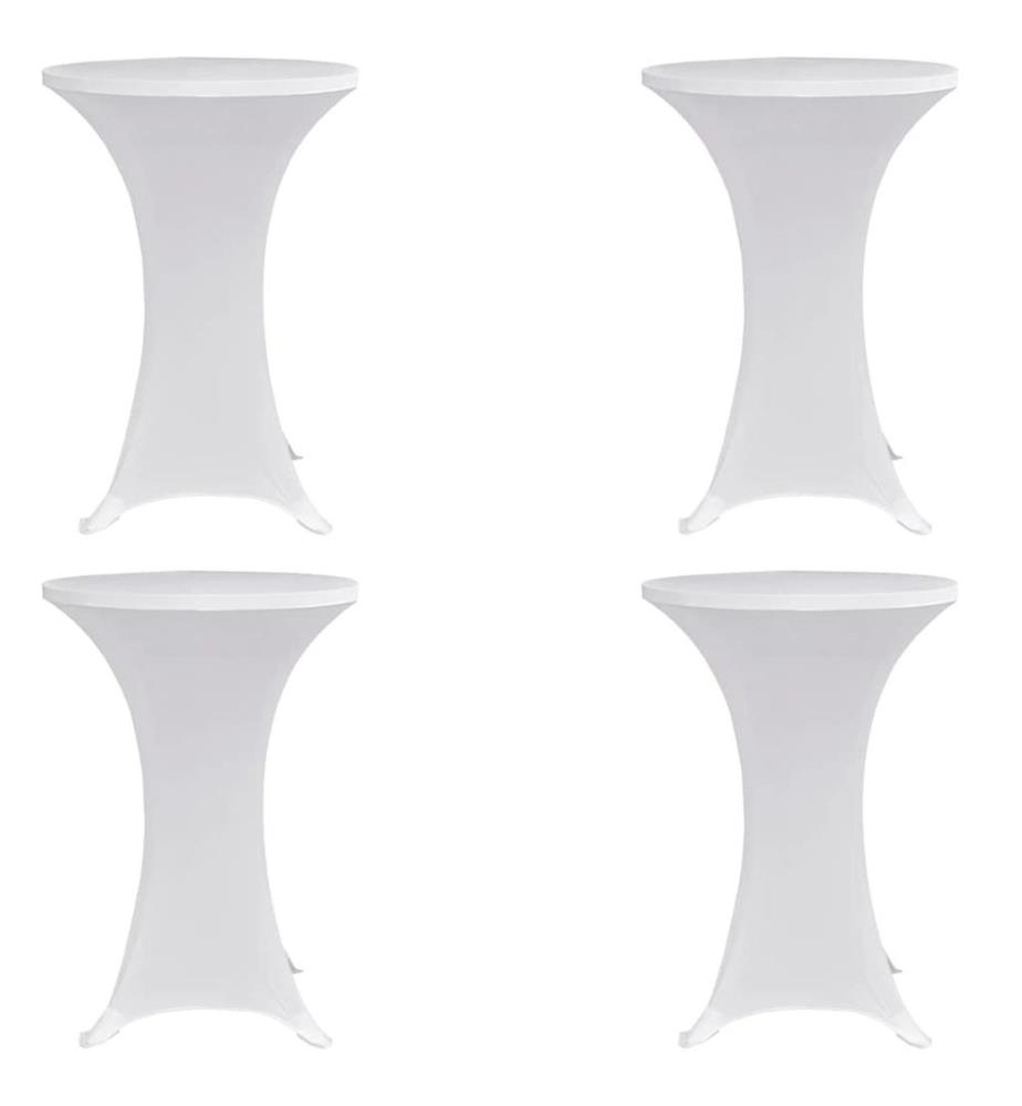 Stehtischhussen 4 Stk. Ø 60 cm Weiss Stretch