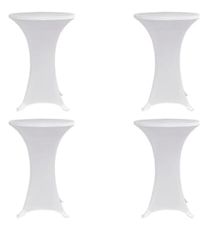 Stehtischhussen 4 Stk. Ø 60 cm Weiss Stretch