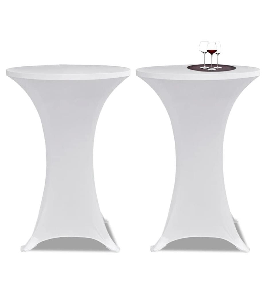 Stehtischhussen 4 Stk. Ø 60 cm Weiss Stretch