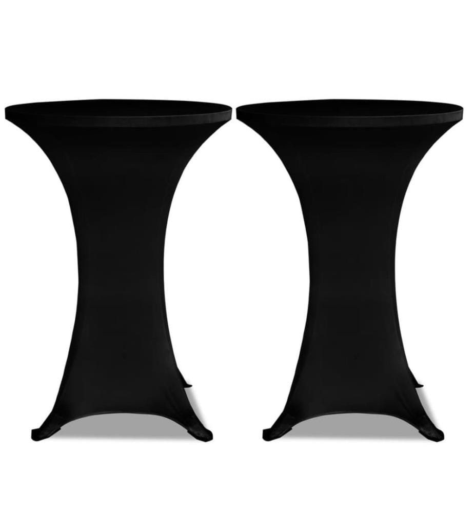 Stehtischhussen 4 Stk. Ø 80 cm Schwarz Stretch