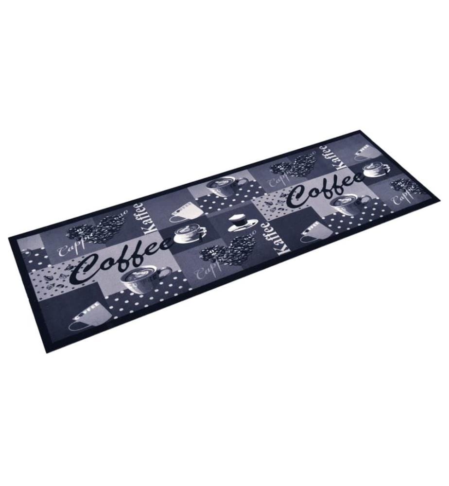 Küchenteppich Waschbar Kaffee Blau 60x180 cm