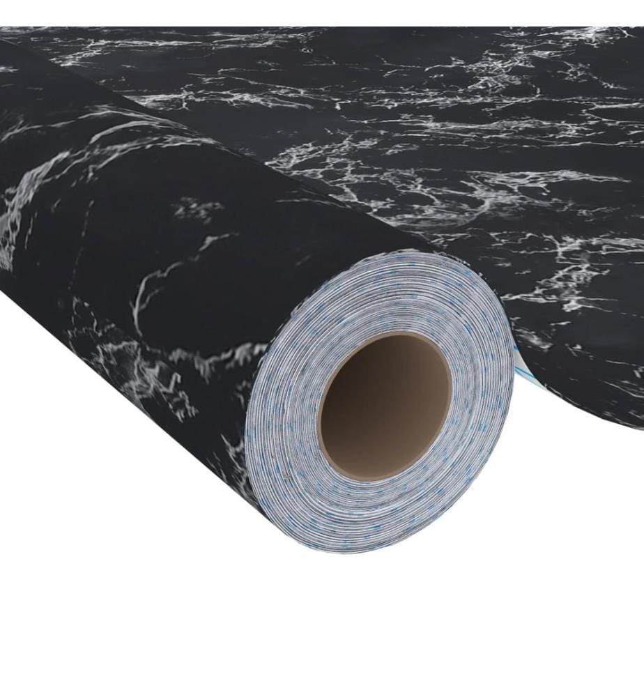 Selbstklebende Möbelfolie Schwarz Steinoptik 500x90 cm PVC