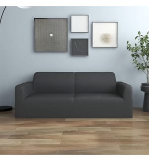 Stretch Sofahusse 2-Sitzer Anthrazit Polyester-Jersey