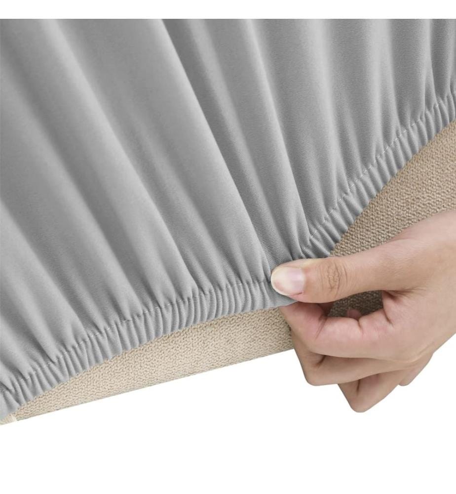Stretch Sofahusse 3-Sitzer Grau Polyester-Jersey