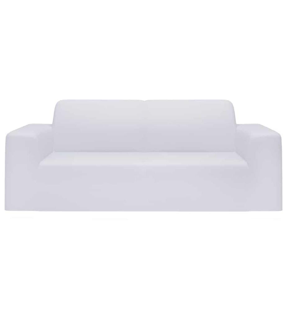 Stretch Sofahusse 2-Sitzer Weiss Polyester-Jersey