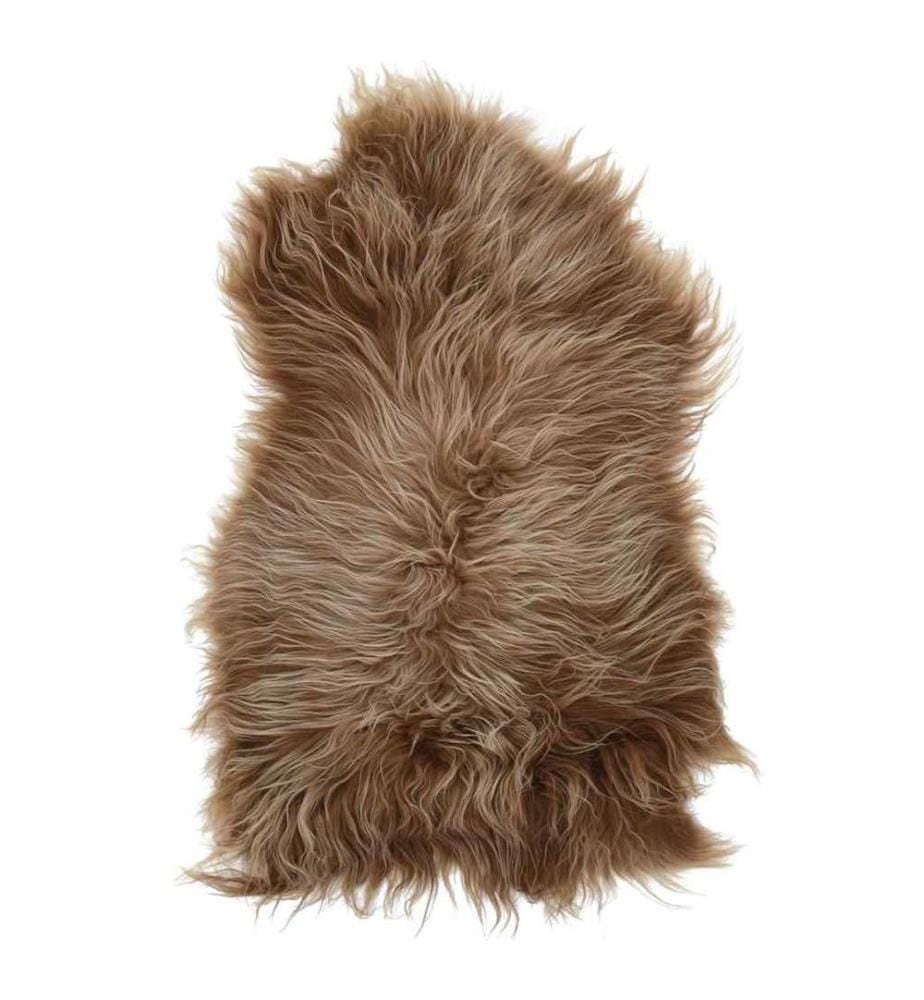 Housse de chaise en peau de mouton islandaise Marron 70x110 cm
