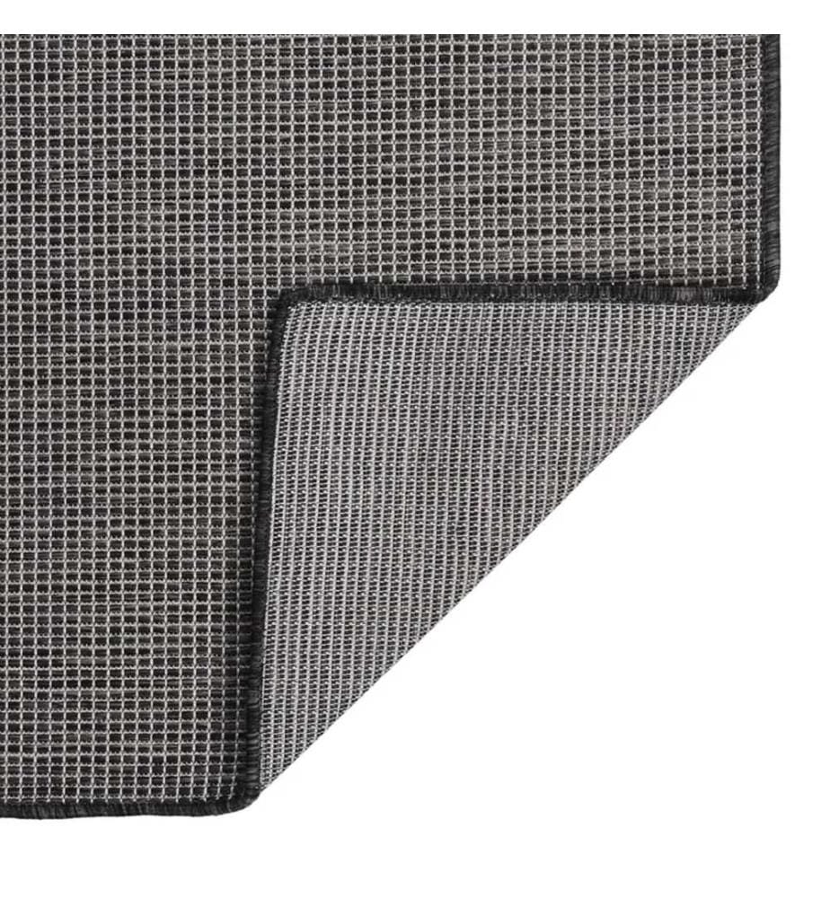 Tapis à tissage plat d'extérieur 160x230 cm Gris