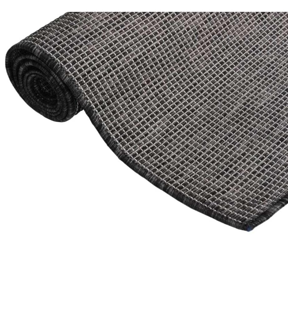 Tapis à tissage plat d'extérieur 160x230 cm Gris