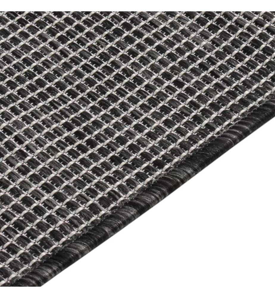Tapis à tissage plat d'extérieur 160x230 cm Gris