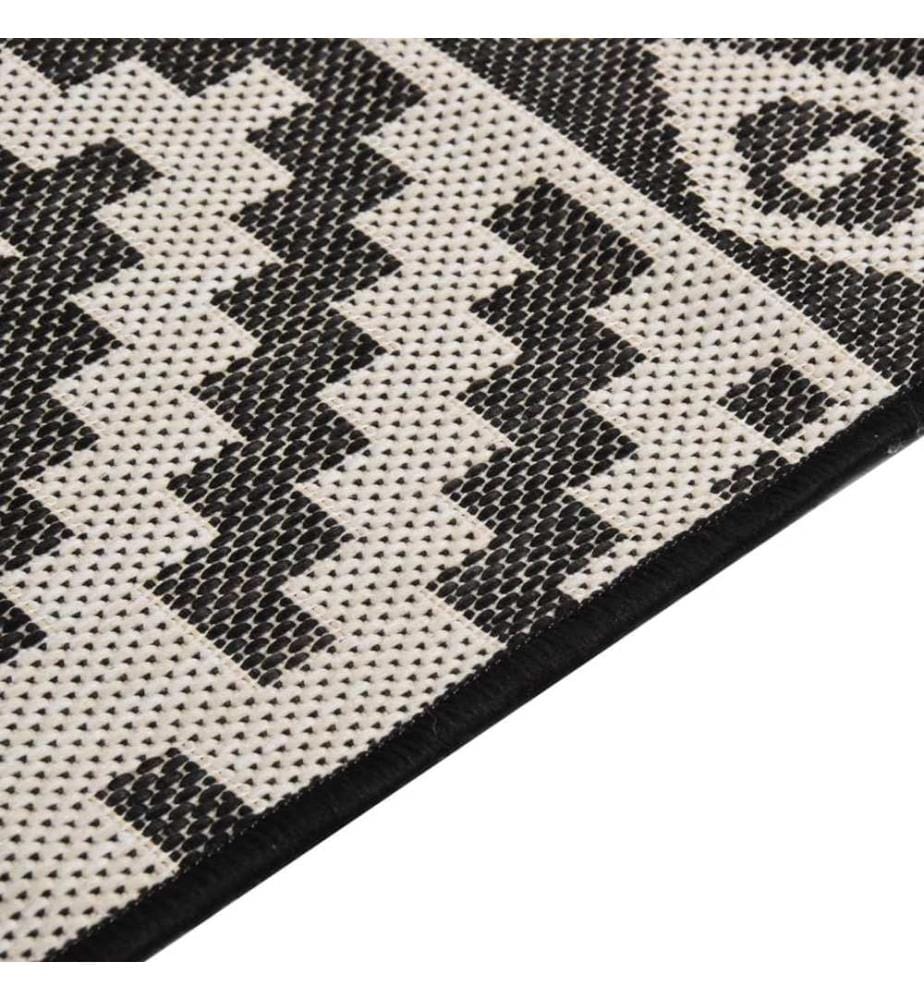 Tapis à tissage plat d'extérieur 200x280 cm Rayures noires