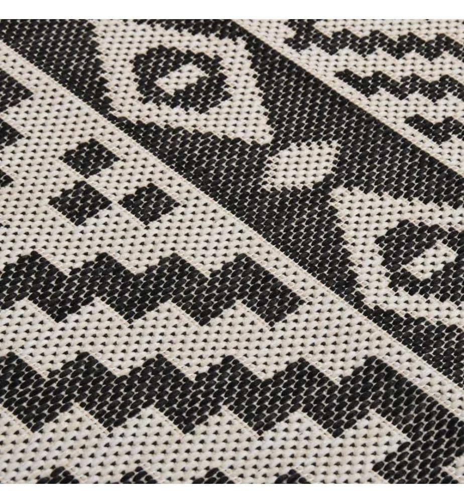 Tapis à tissage plat d'extérieur 200x280 cm Rayures noires