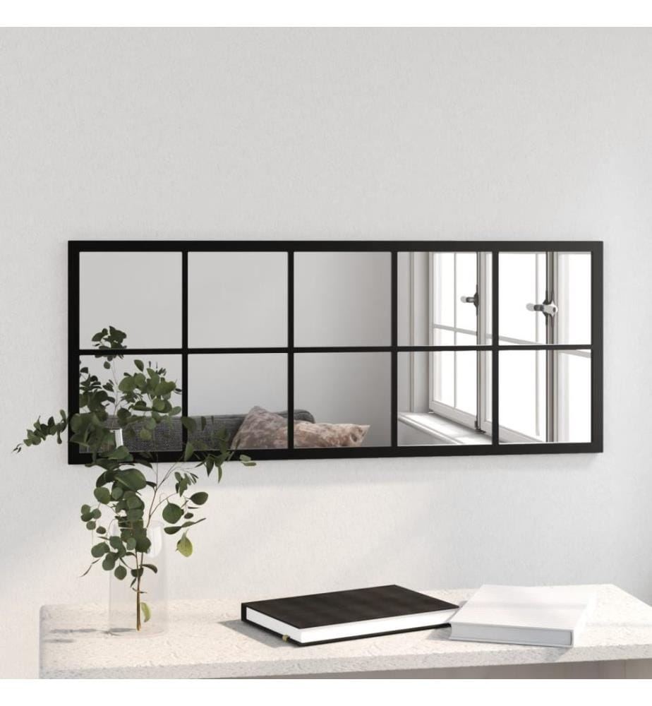 Wandspiegel Schwarz 100x40 cm Metall