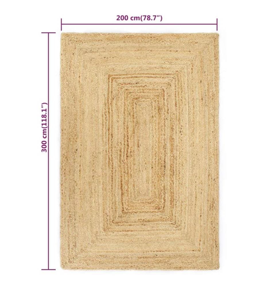 Tapis fait à la main Jute 200x300 cm