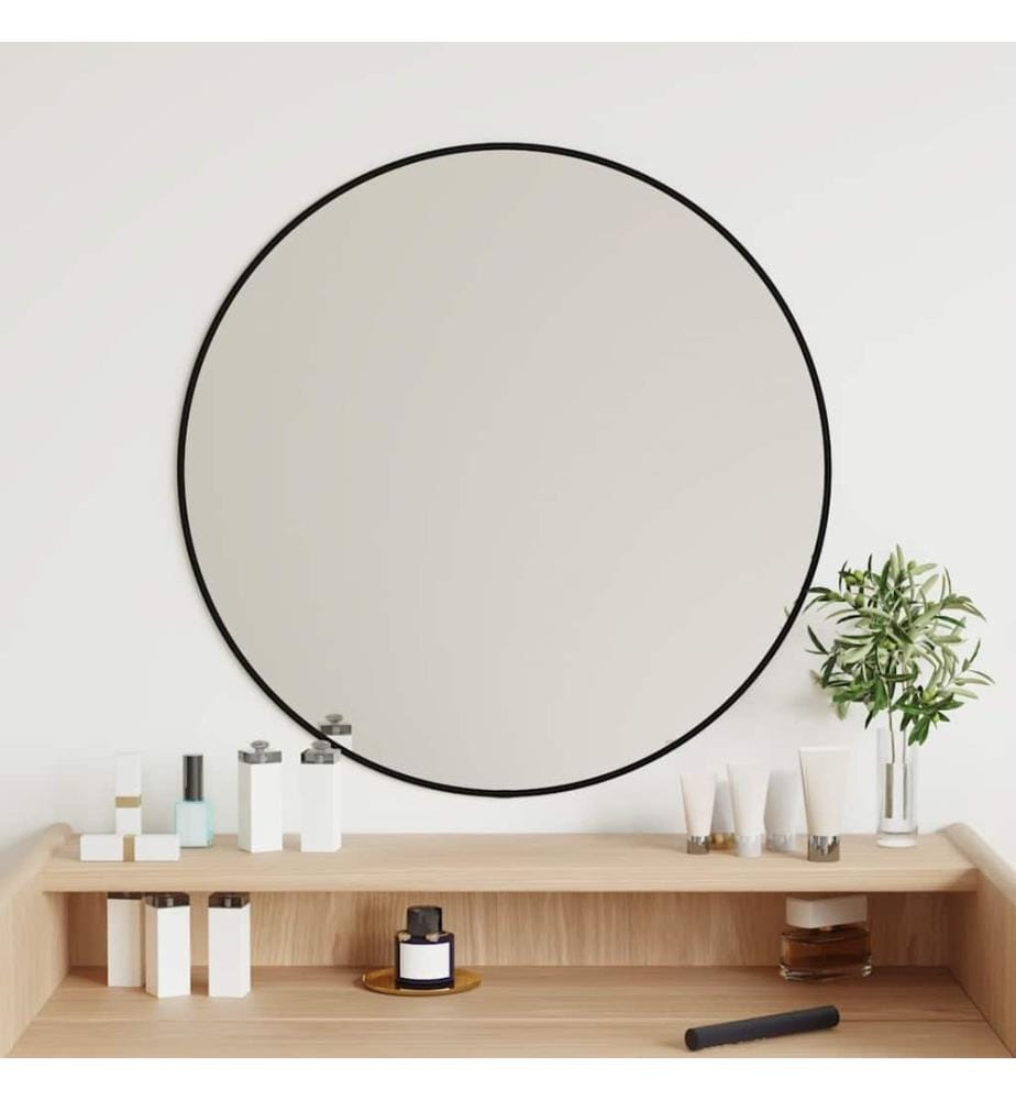 Wandspiegel Schwarz Ø 60 cm Rund