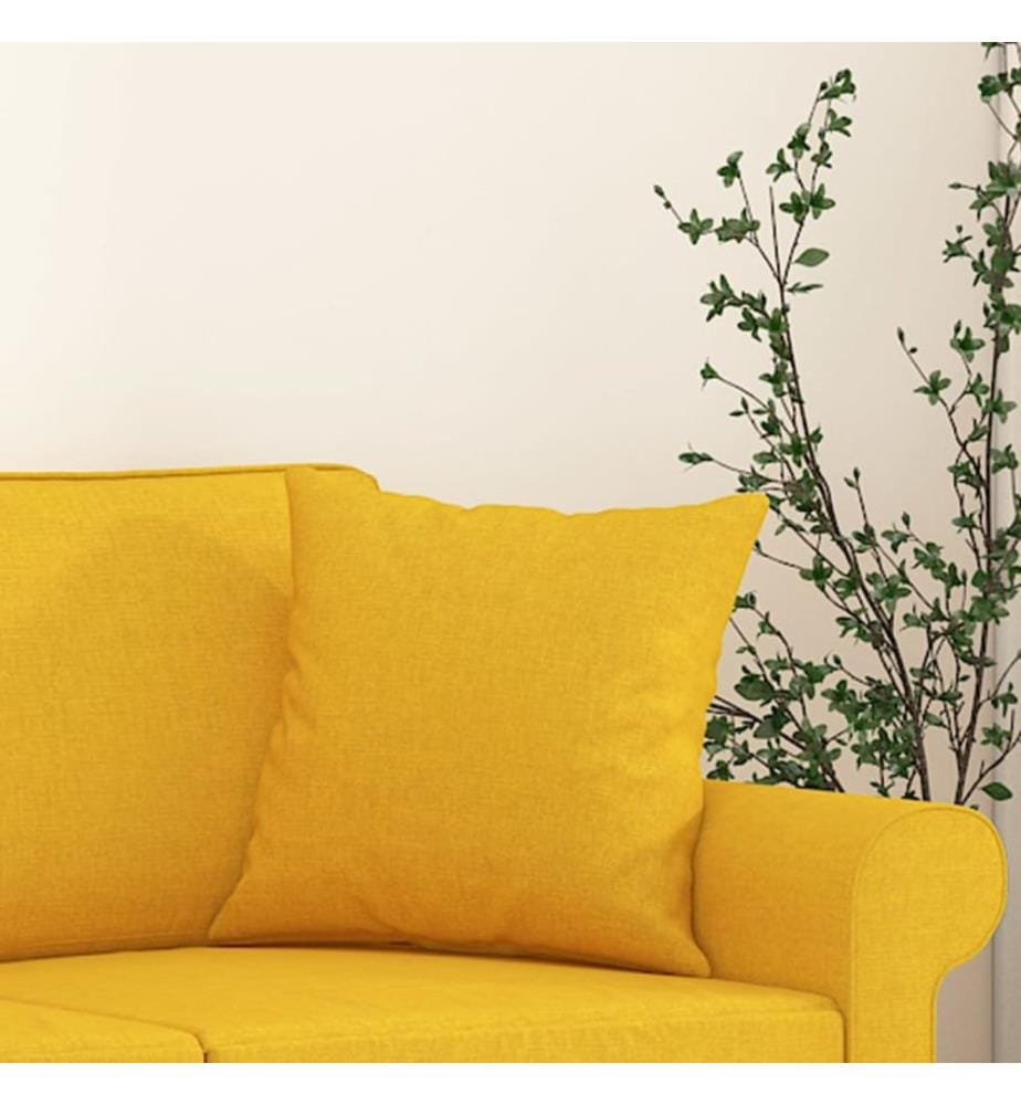 Coussins décoratifs lot de 2 Jaune clair 40x40 cm Tissu