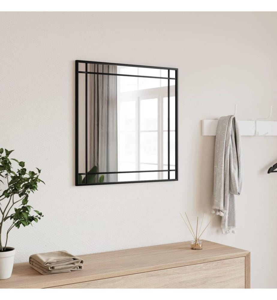 Wandspiegel Schwarz 60x60 cm Quadratisch Eisen
