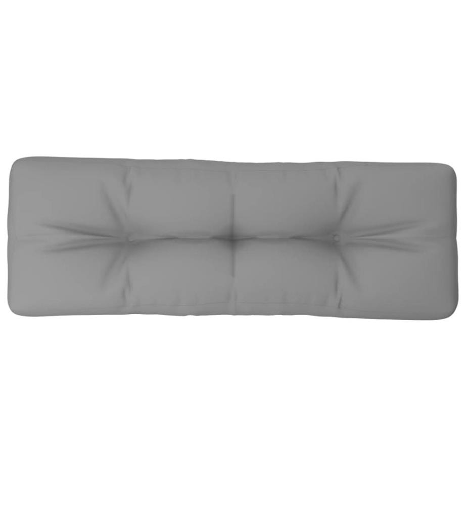 Coussin de palette gris 120x40x12 cm tissu