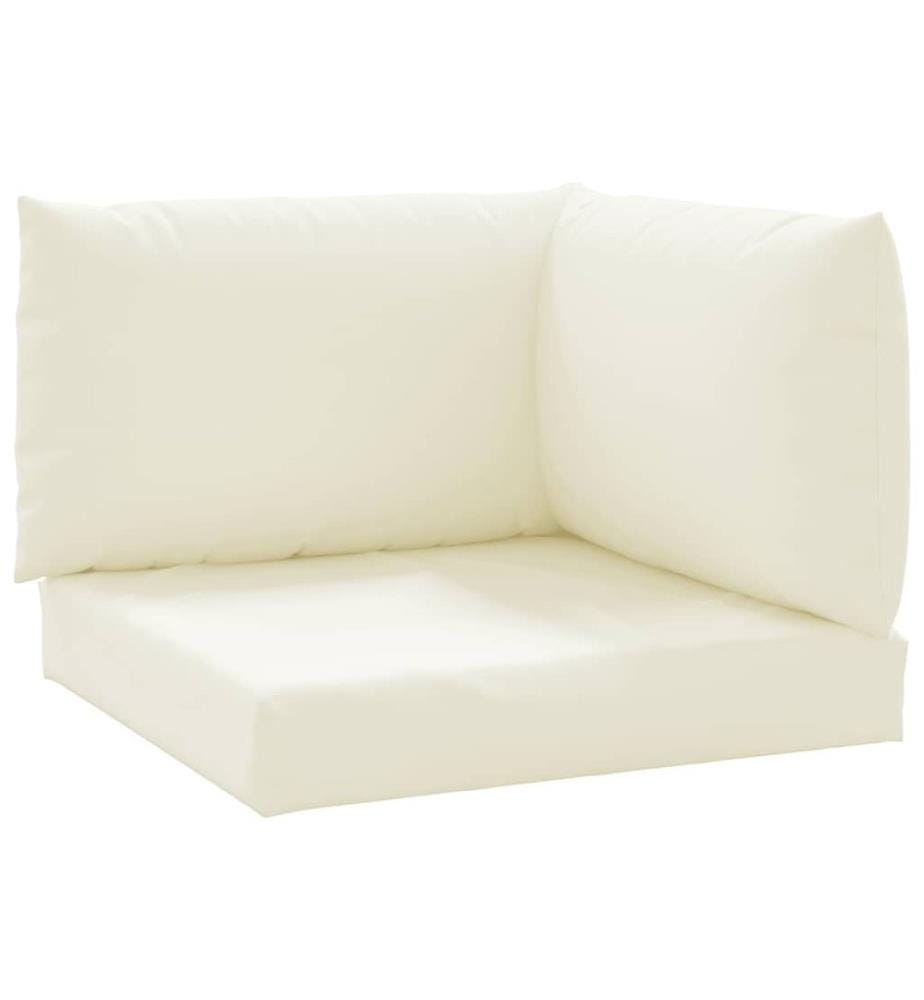 Coussins de palette lot de 3 blanc crème tissu oxford