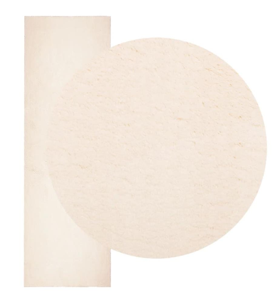 Tapis à poils courts doux et lavable beige 80x250 cm