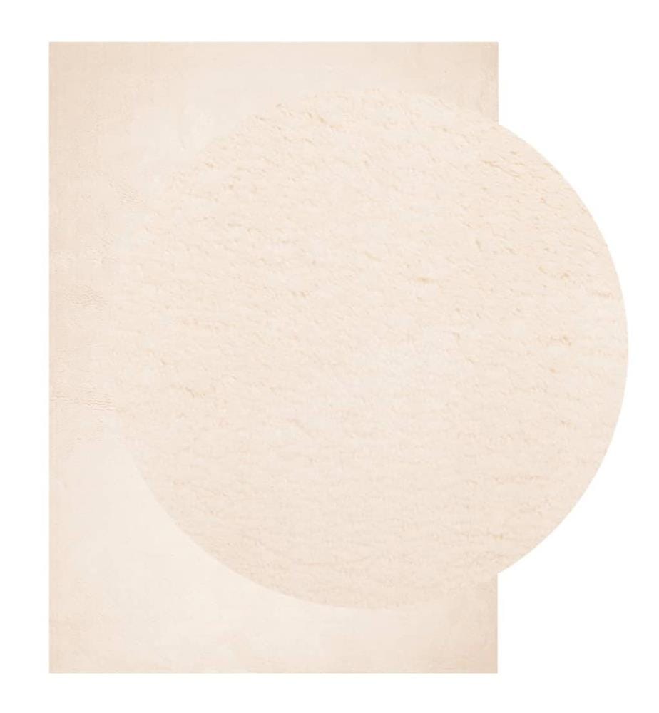 Tapis à poils courts doux et lavable beige 140x200 cm