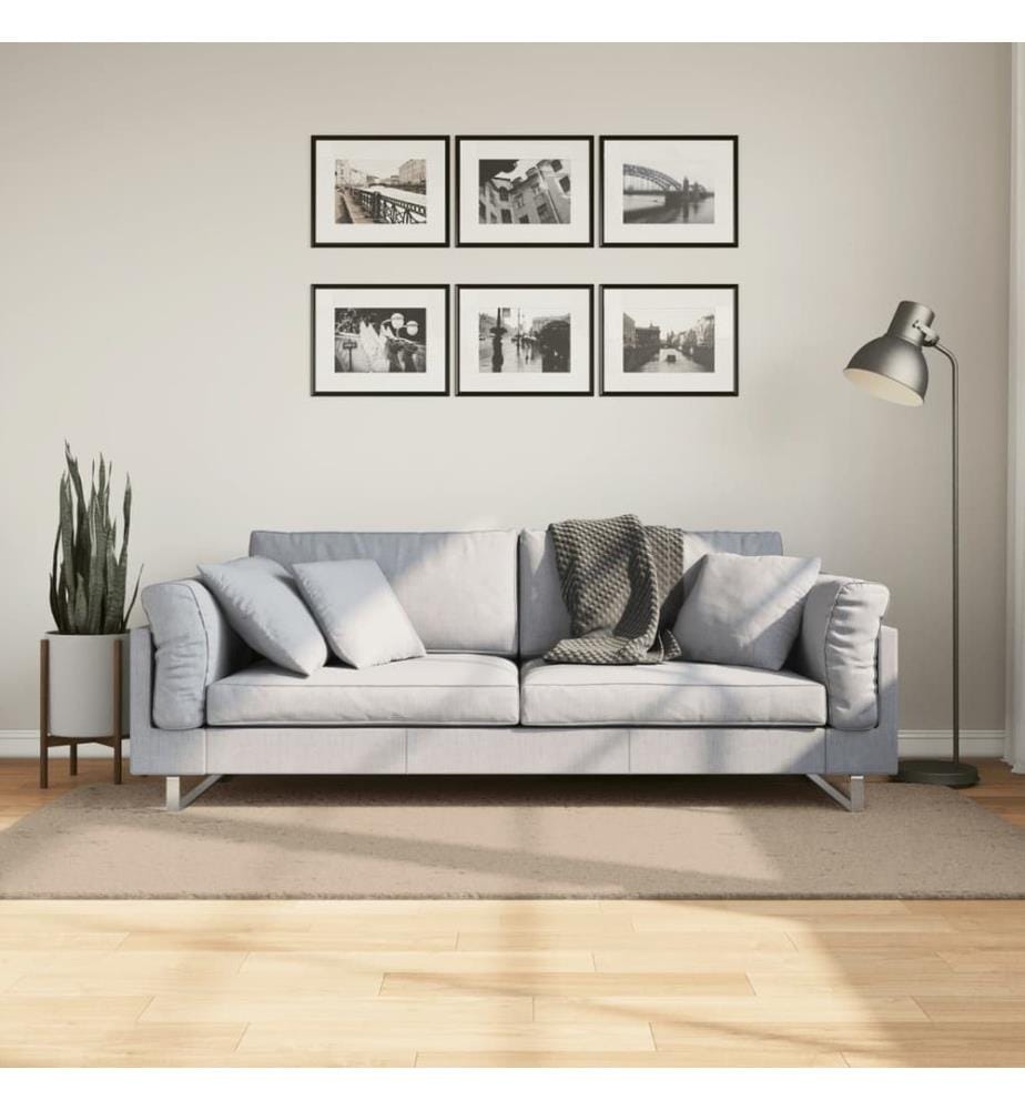 Teppich HUARTE Kurzflor Weich und Waschbar Sandfarben 100x200cm