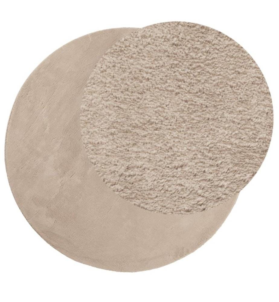 Tapis à poils courts doux et lavable sable Ø 100 cm