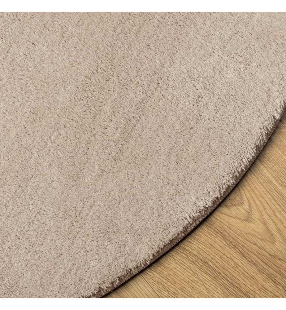 Tapis à poils courts doux et lavable sable Ø 100 cm