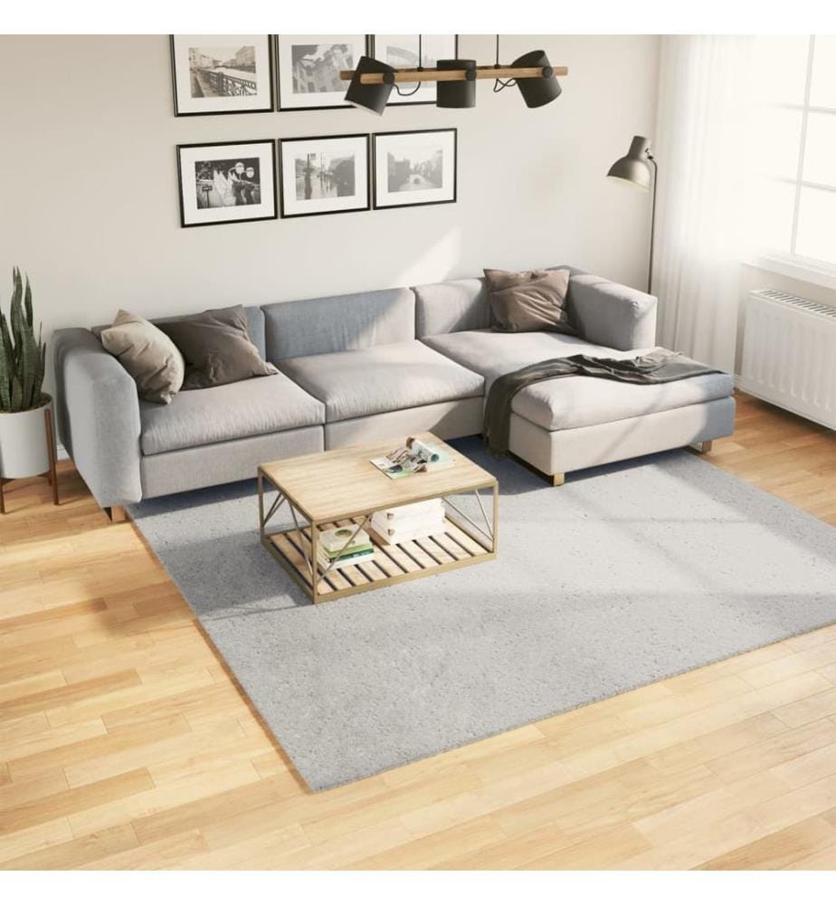 Teppich HUARTE Kurzflor Weich und Waschbar Grau 240x240 cm