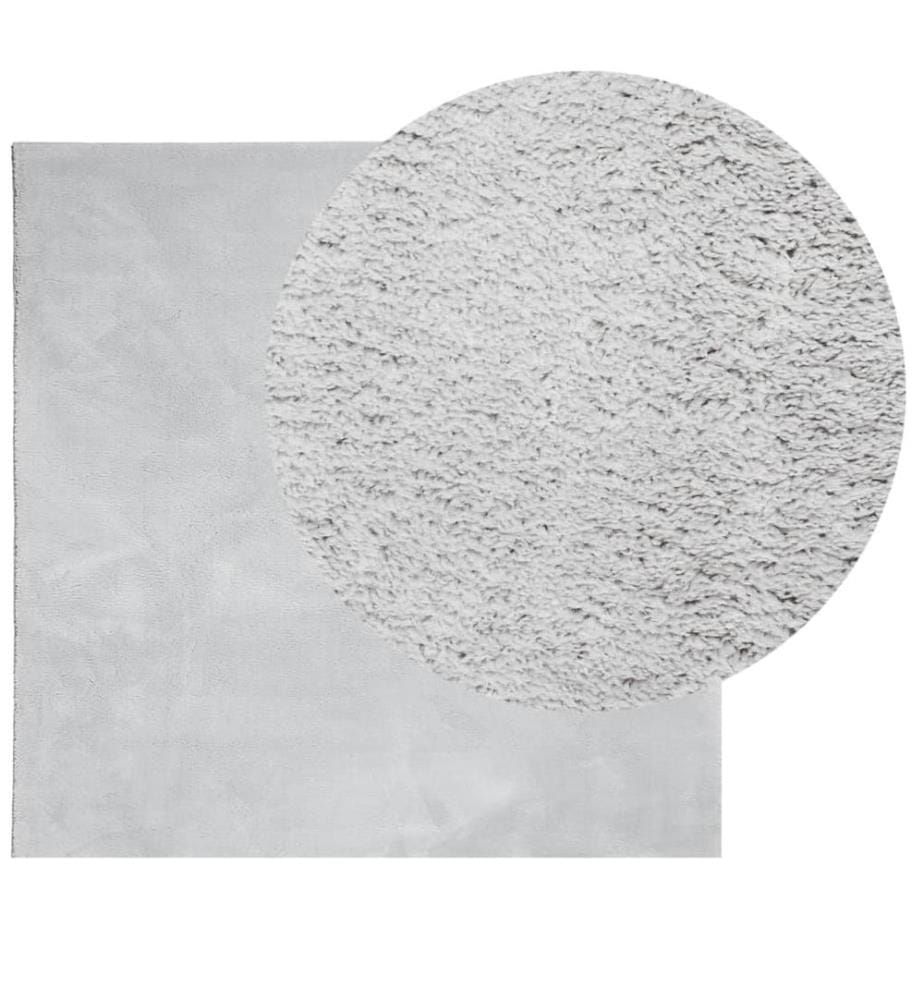 Teppich HUARTE Kurzflor Weich und Waschbar Grau 240x240 cm