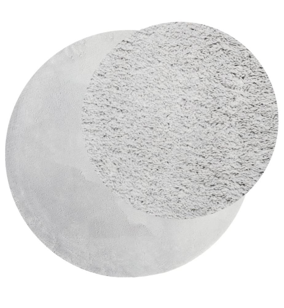 Tapis à poils courts doux et lavable gris Ø 100 cm