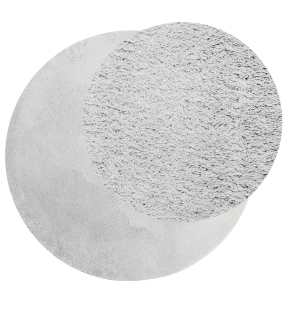 Tapis à poils courts doux et lavable gris Ø 120 cm